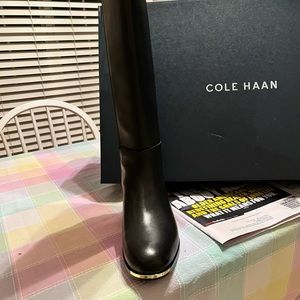 Cole Hahn black leather boots NWT. Never worn
